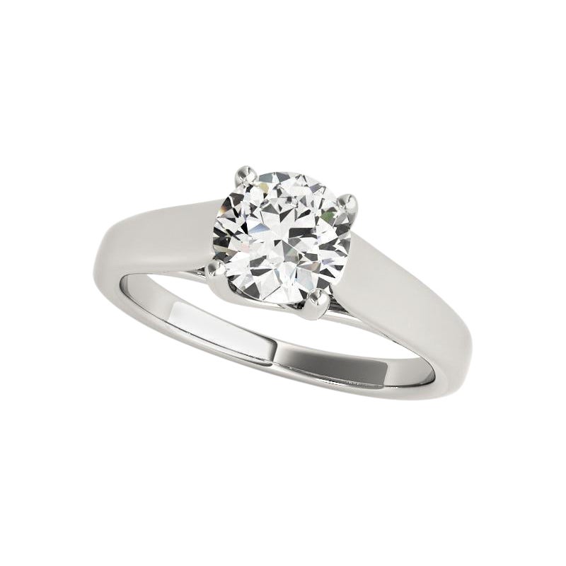 GIA 1.20ct Round Twisted Prong Cathedral Solitaire White Gold Diamond Ring