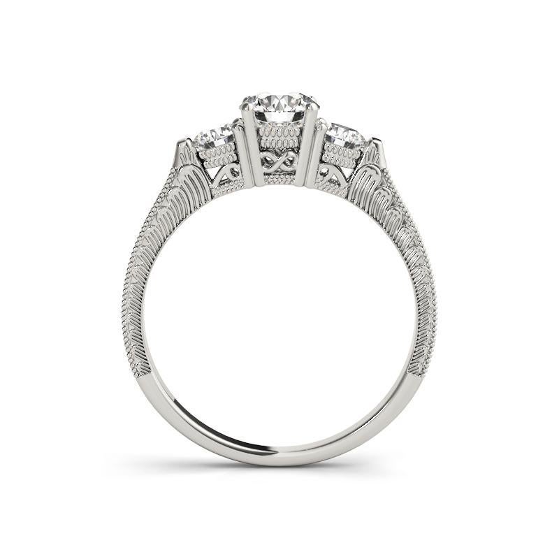 Taglio rotondo GIA 1,20ct Tondo Vintage Infinity a Tre Pietre  Anello con diamante in vendita