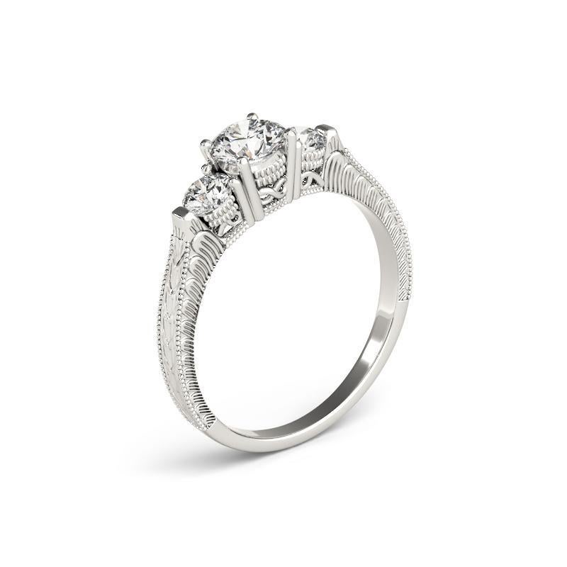GIA 1,20ct Tondo Vintage Infinity a Tre Pietre  Anello con diamante In condizioni Nuovo in vendita a New York, NY