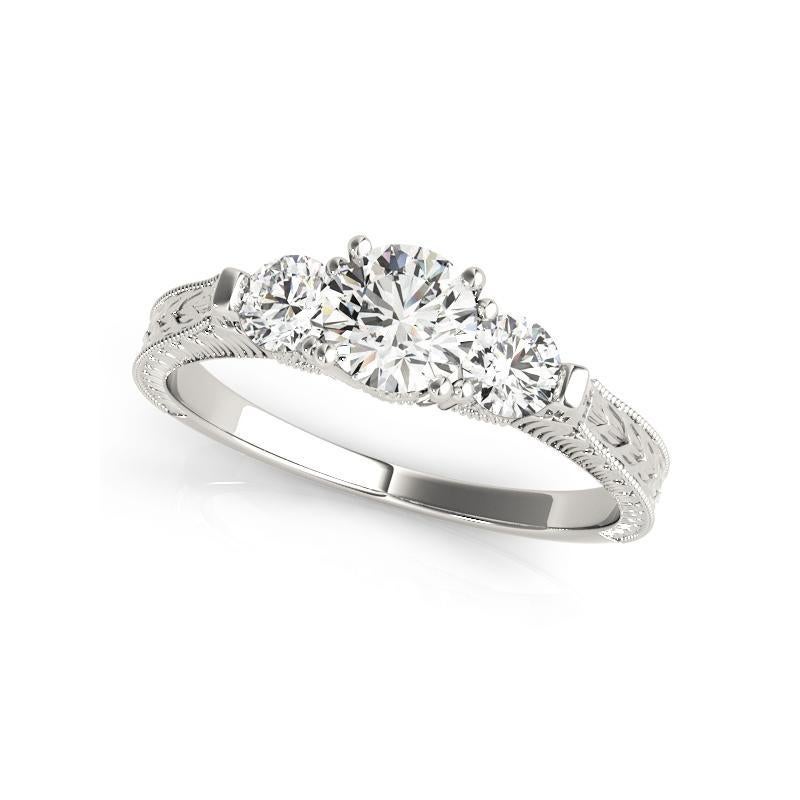 GIA 1.20ct Round Vintage Infinity Three-Stone  Bague en diamant
