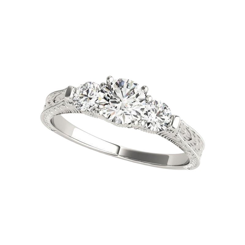 GIA 1,20ct Tondo Vintage Infinity a Tre Pietre  Anello con diamante