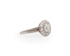 Verlobungsring, GIA 1,21 Karat Art Deco Diamant Platin