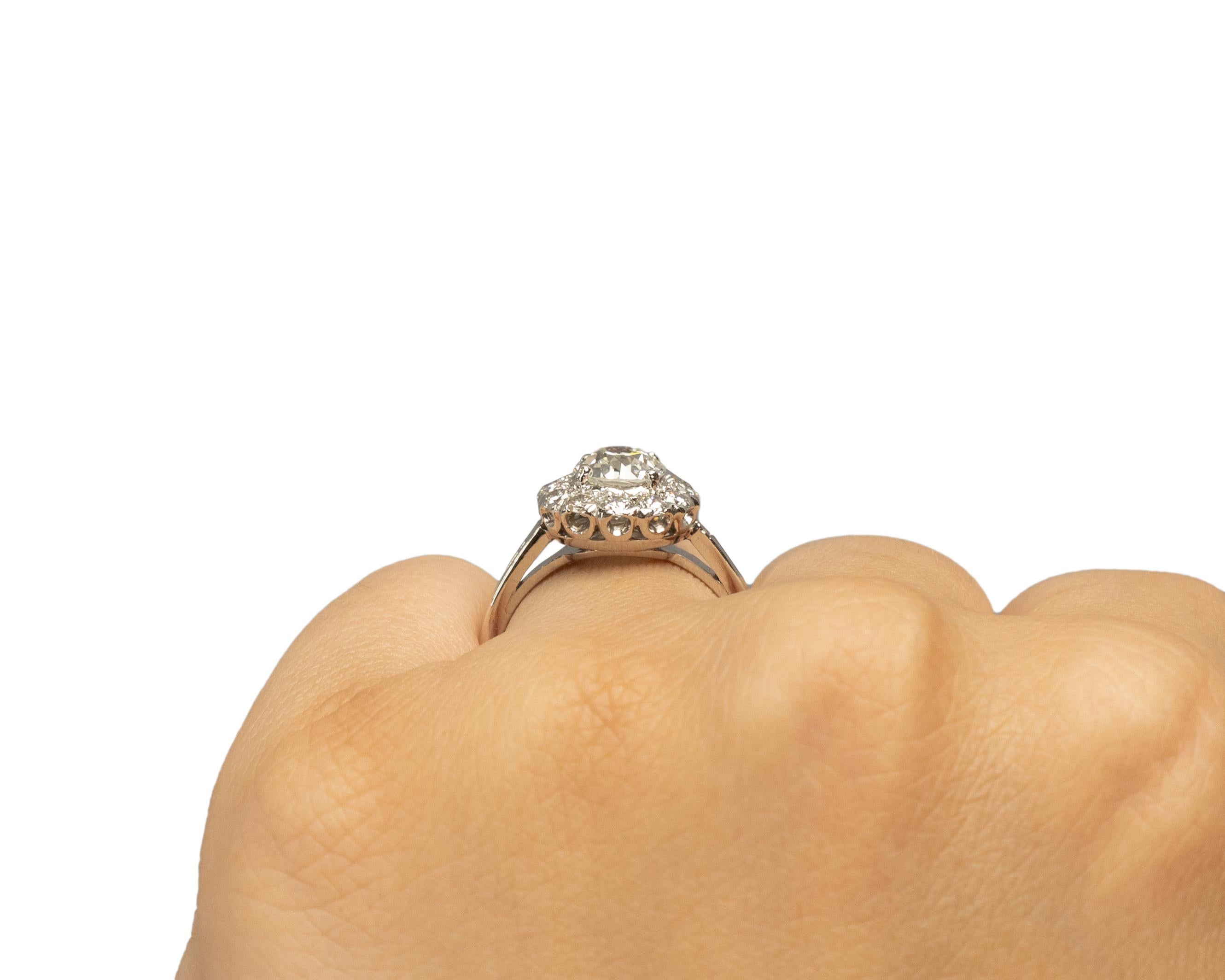 Verlobungsring, GIA 1,21 Karat Art Deco Diamant Platin Damen im Angebot
