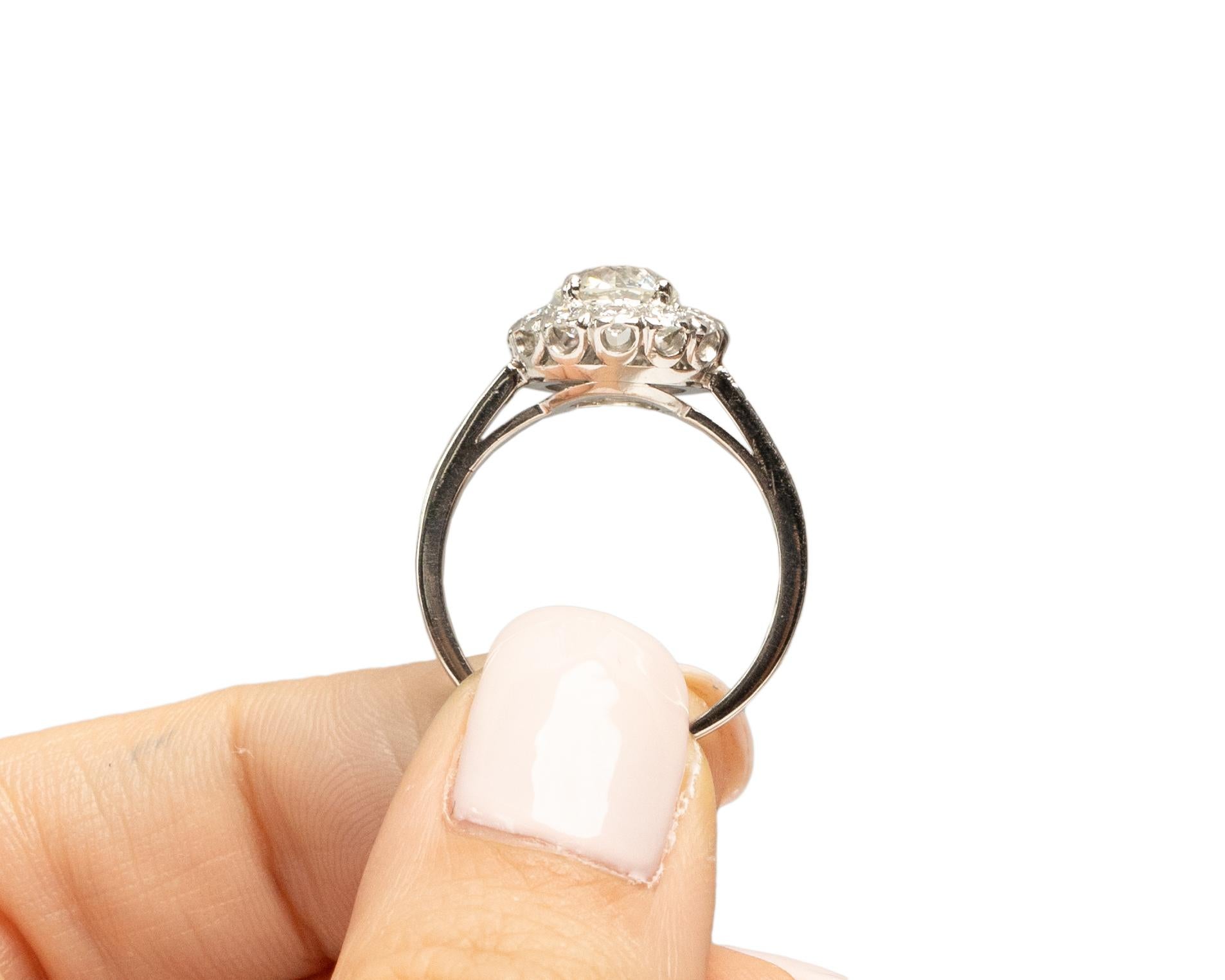 GIA 1.21 Carat Art Deco Diamond Platinum Engagement Ring For Sale 3