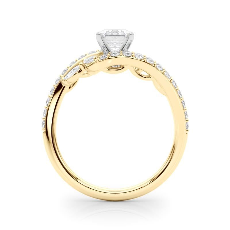 GIA 1,21 Karat Smaragd geschwungener Bypass Blatt & Rebe 18K Gelbgold Diamantring im Zustand „Neu“ im Angebot in New York, NY