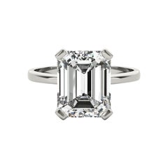 GIA 1.21 Carat Emerald Solitaire Basket 4-Prong  Diamond Ring