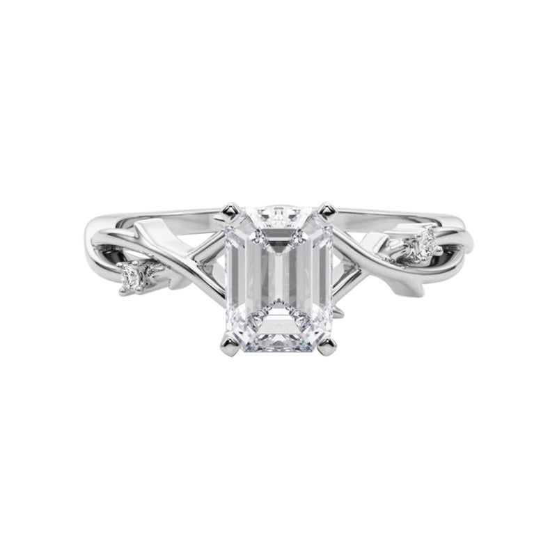 GIA 1.21 Karat Smaragd Reben Band Nature Inspired  Diamantring
