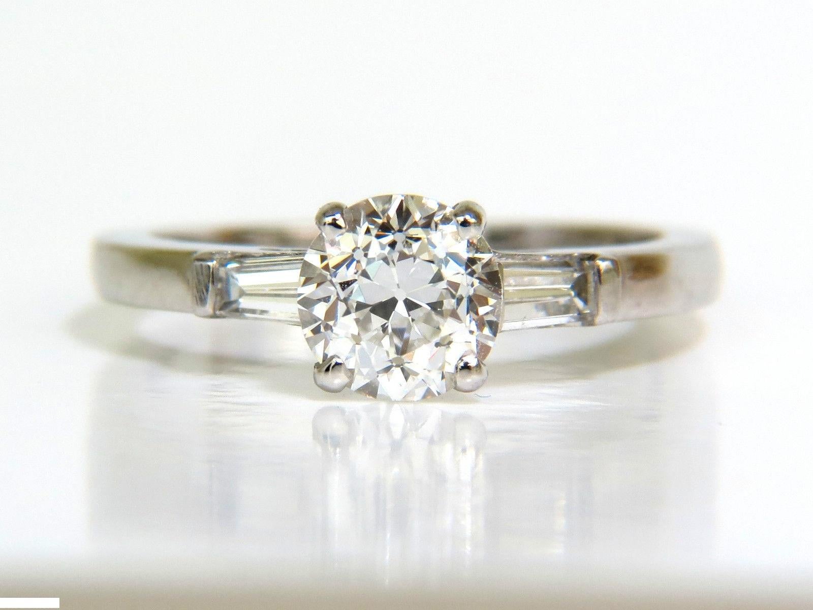 GIA 1.21 Carat European Cut Diamond Ring F/VS2 Platinum In New Condition For Sale In New York, NY