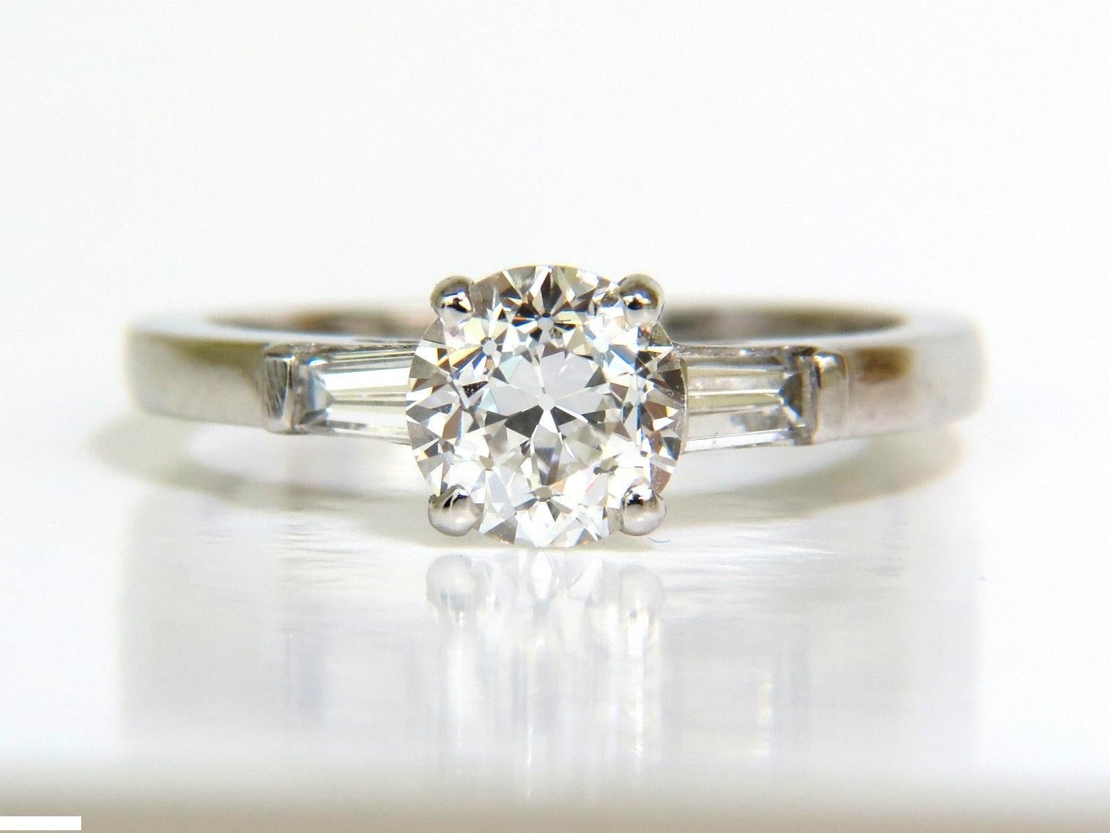GIA 1,21 Karat Diamantring mit europäischem Schliff F/VS2 Platin für Damen oder Herren im Angebot