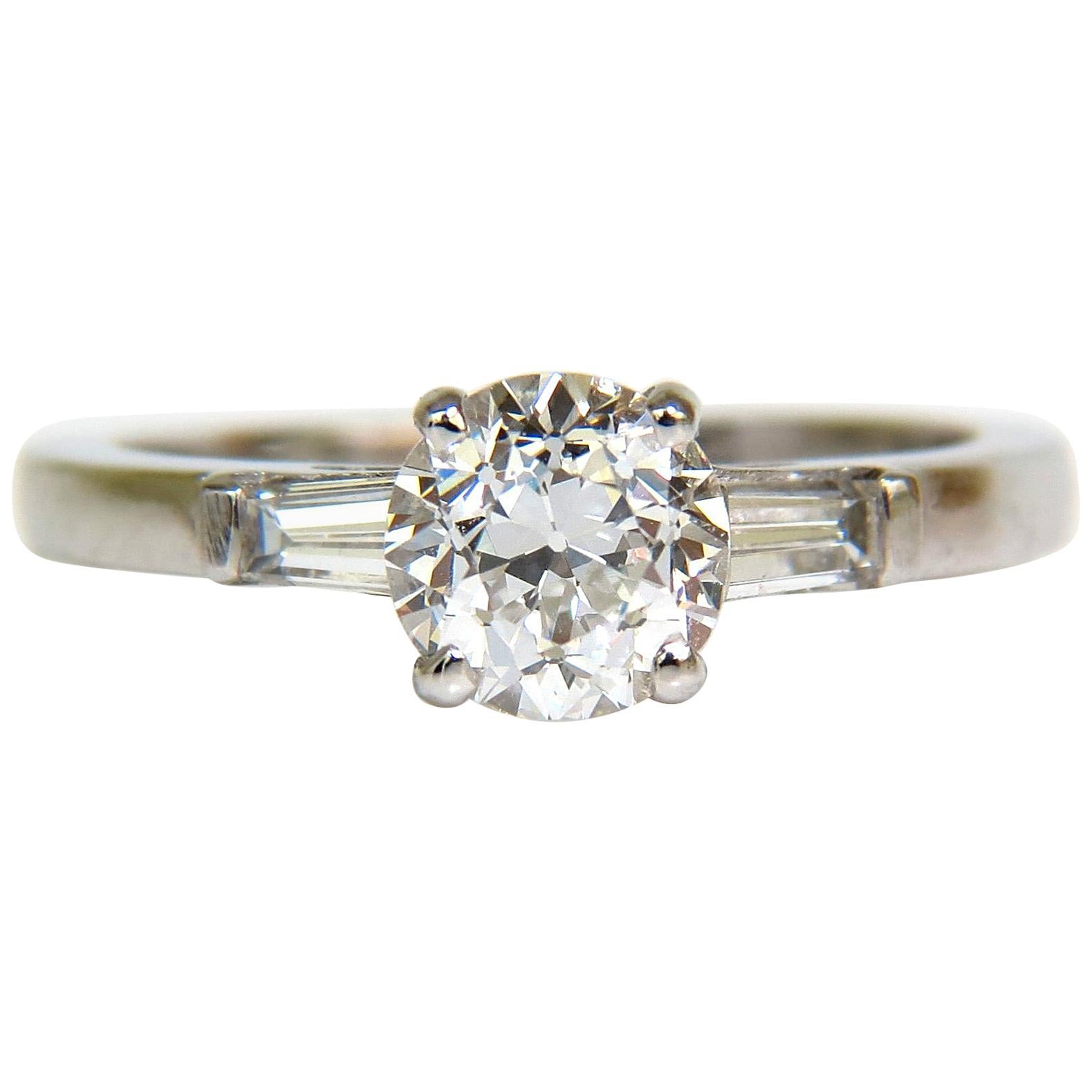 GIA 1.21 Carat European Cut Diamond Ring F/VS2 Platinum*