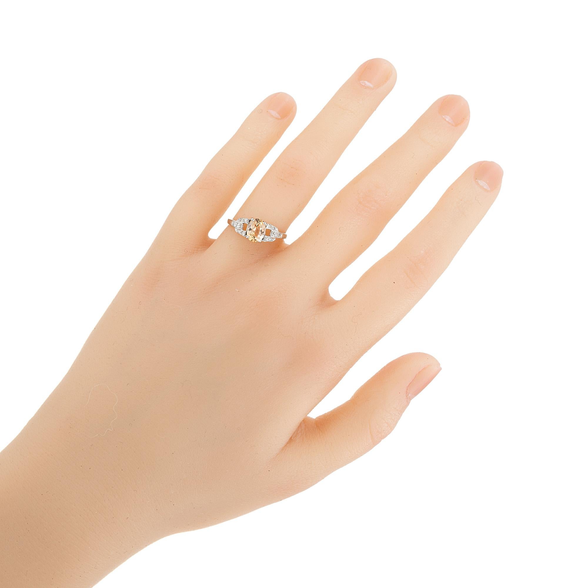 Anello di fidanzamento in platino con diamante e zaffiro giallo arancio naturale da 1,21 carati in vendita 5