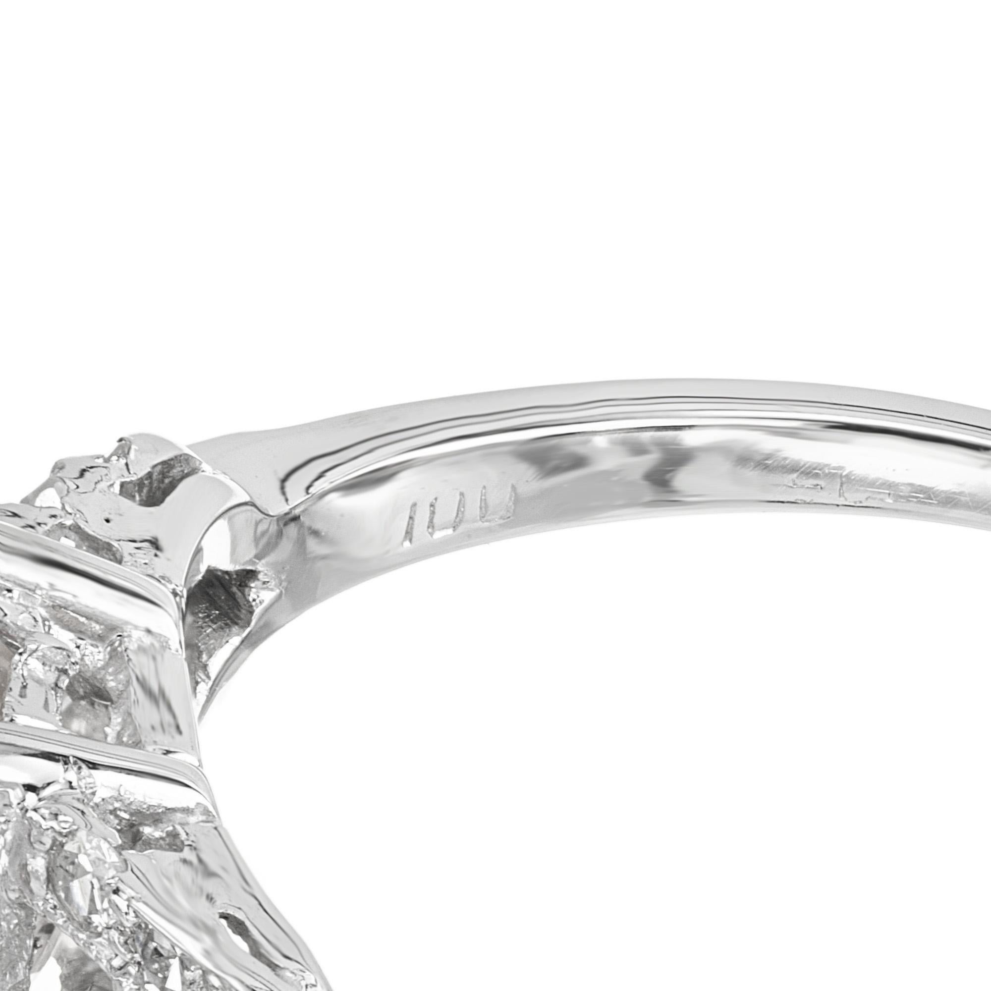 Anello di fidanzamento in platino con diamante e zaffiro giallo arancio naturale da 1,21 carati in vendita 2