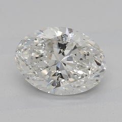 GIA 1.21 Carat Oval Curved Bypass Pave Shank 18K Yellow Gold Diamond Ring