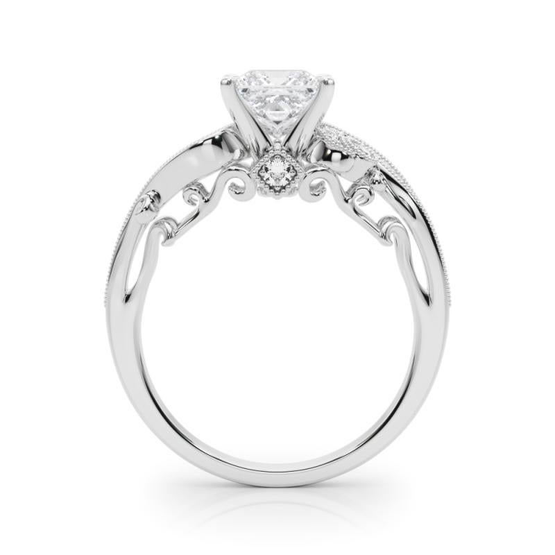 GIA 1,21 Karat Prinzessin mit drei geschwungenen Bypass-Steinen  Diamantring im Zustand „Neu“ im Angebot in New York, NY