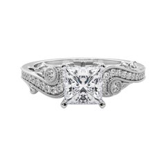 GIA 1,21 Karat Prinzessin mit drei geschwungenen Bypass-Steinen  Diamantring