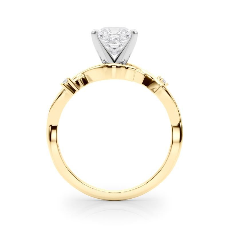 GIA 1,21 Karat Prinzessin Rebe Band Nature inspiriert 18K Gelbgold Diamantring im Zustand „Neu“ im Angebot in New York, NY