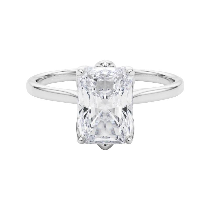 GIA 1,21 Karat Radiant Solitär Kathedrale Tulpe  Diamantring
