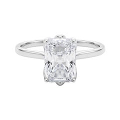 GIA 1,21 Karat Radiant Solitär Kathedrale Tulpe  Diamantring