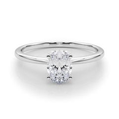 GIA 1.21ct Oval Slim Band Prong Set Solitaire  Anillo de diamantes