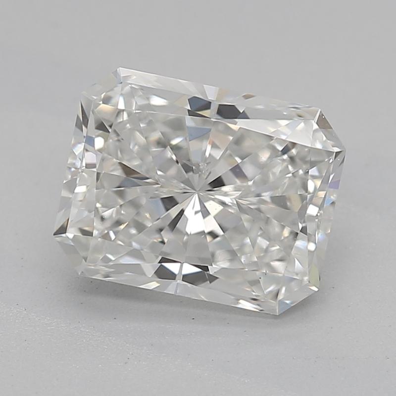 Elevate your collection with This exquisite diamond ring featuring a captivating radiant F SI2 1.21 center stone, securely embraced in a sophisticated four-prong setting. The elegantly designed band, crafted from luxurious white gold , is