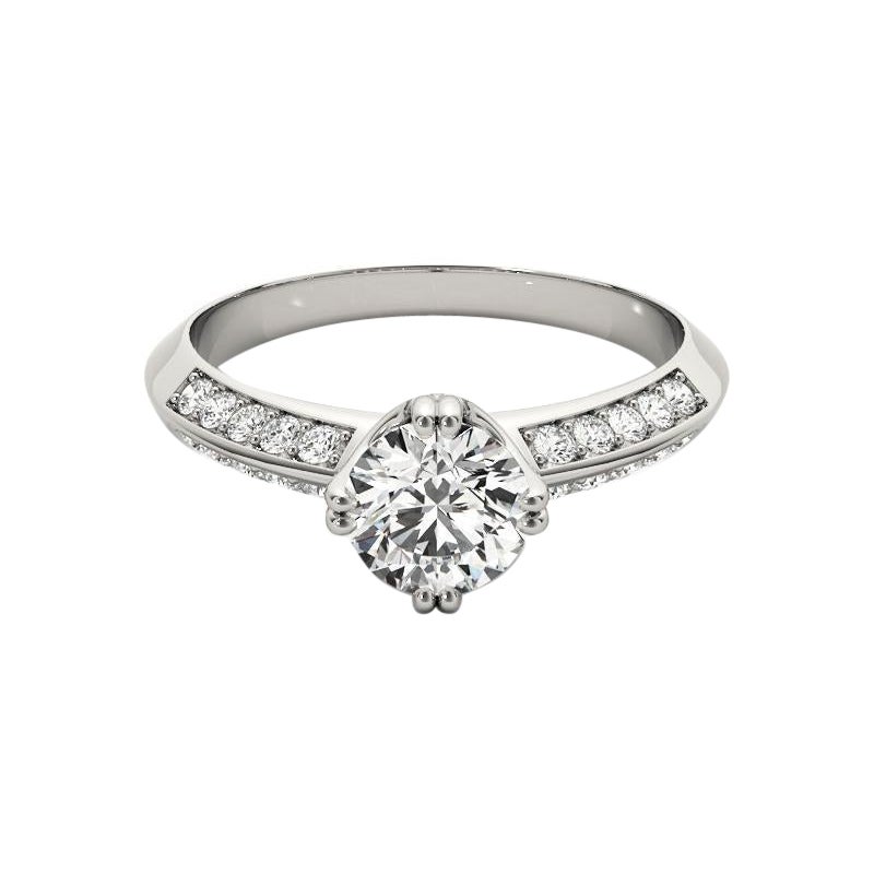 GIA 1.21ct Round Double Channel Knife Edge Band  Bague en diamant