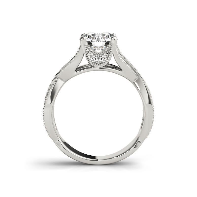 Taglio rotondo GIA 1,21 ct. rotondo a grana fine Infinity Symbol Pave  Anello con diamante in vendita