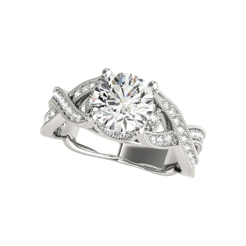 GIA 1,21 ct. rotondo a grana fine Infinity Symbol Pave  Anello con diamante
