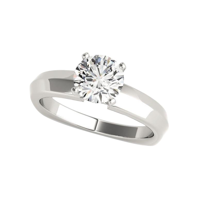 GIA 1.21ct Solitario rotondo con gambo smussato Euro Shank  Anello con diamante