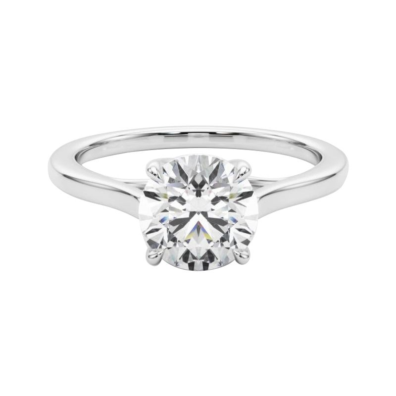 GIA 1.21ct Round Solitaire Entwined Prong Cathedral White Gold Diamond Ring (bague diamant en or blanc)