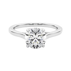 GIA 1.21ct Round Solitaire Entwined Prong Cathedral White Gold Diamond Ring (bague diamant en or blanc)