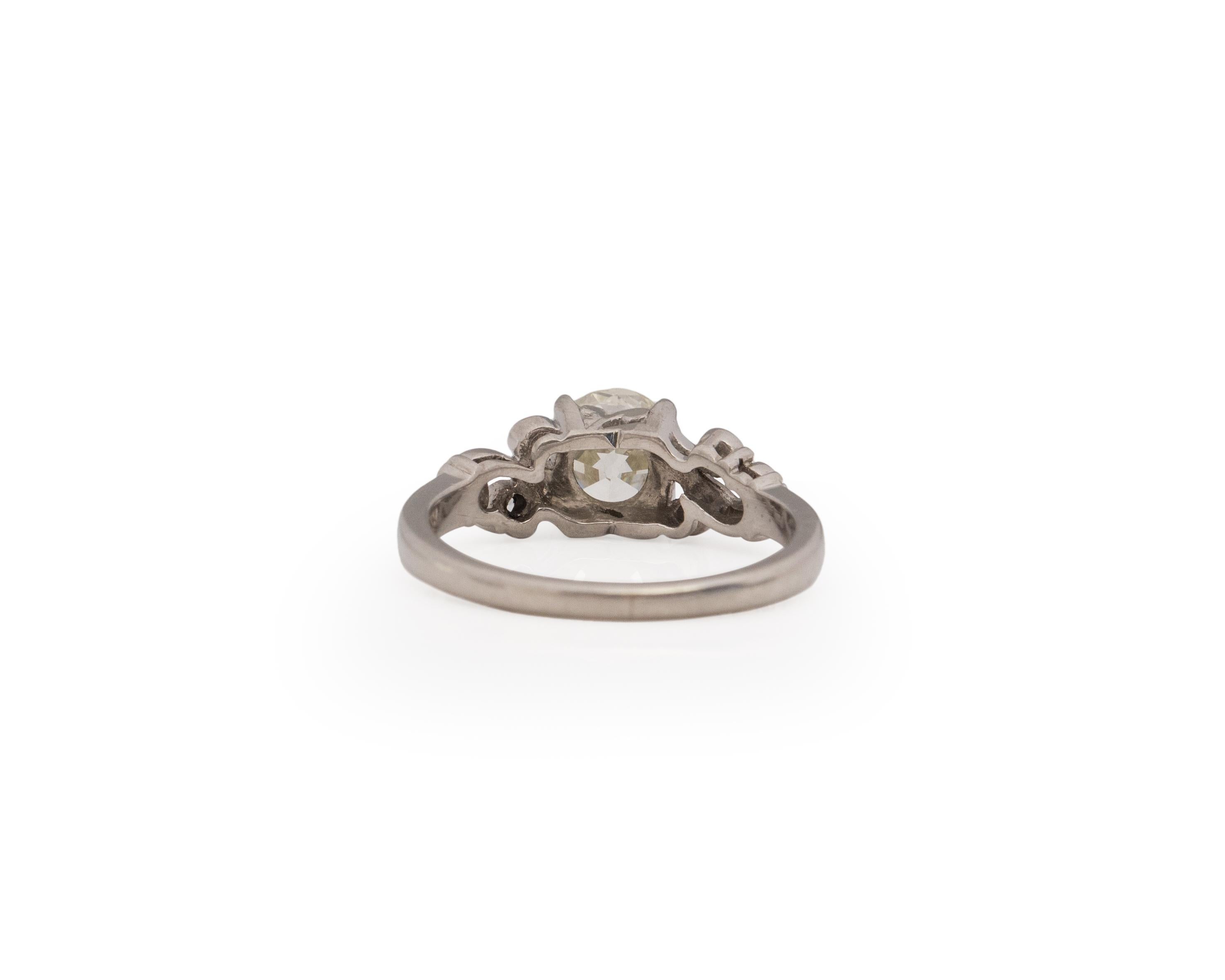 Verlobungsring, GIA 1,22 Karat Art Deco Diamant Palladium (Alteuropäischer Schliff)
