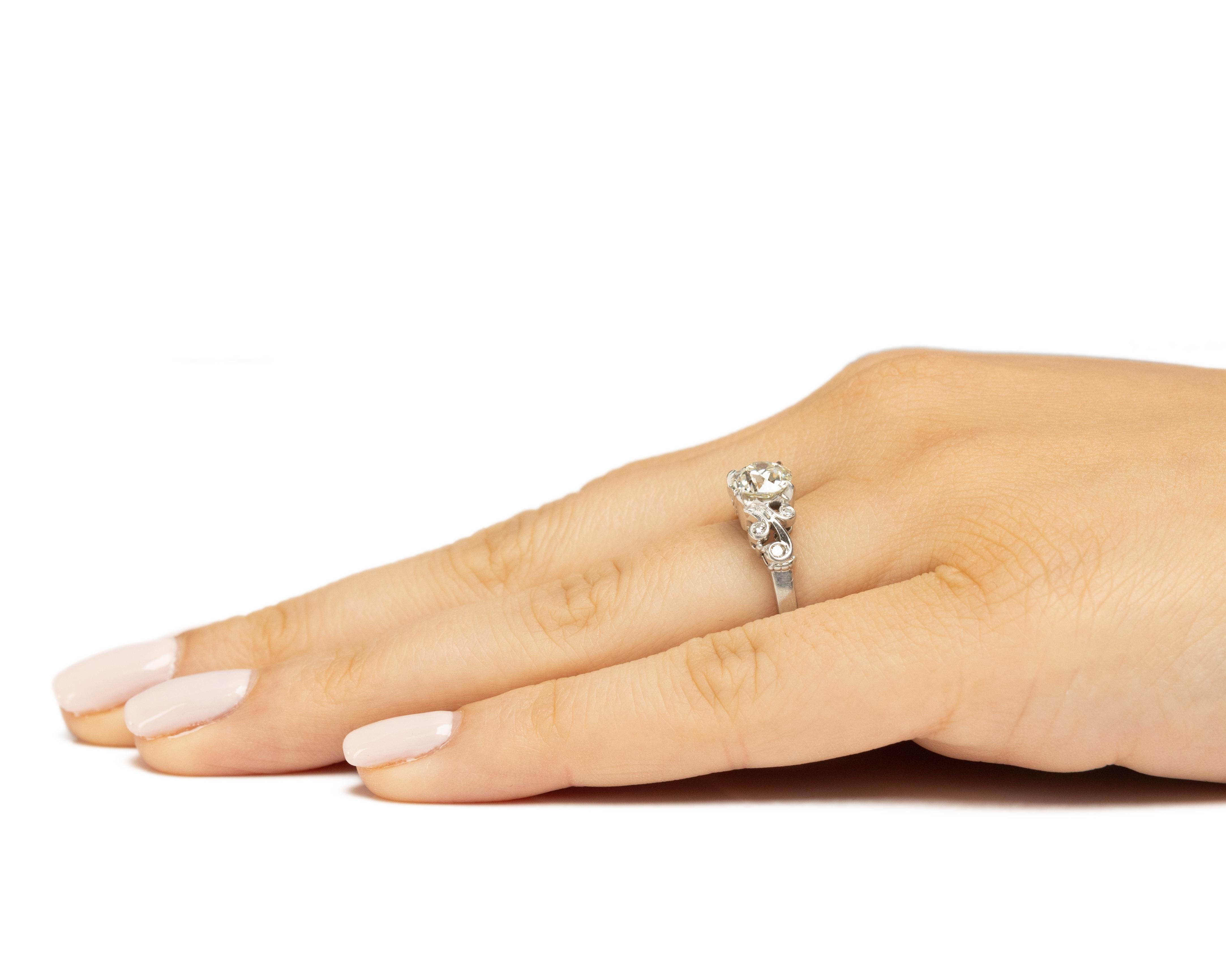 Verlobungsring, GIA 1,22 Karat Art Deco Diamant Palladium 1