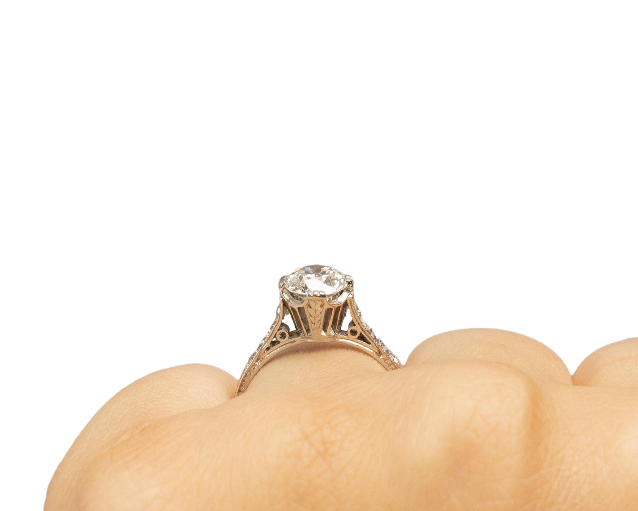 GIA 1.22 Carat Art Deco Diamond Platinum Engagement Ring For Sale 1