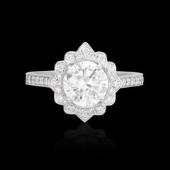 GIA 1.22 Carat Diamond Platinum Engagement Ring