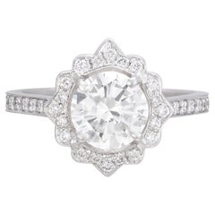 GIA 1.22 Carat Diamond Platinum Engagement Ring
