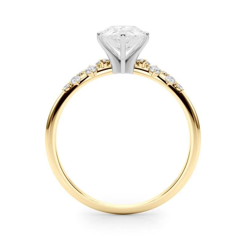 GIA 1,22 Karat Birne Cluster Trellis Solitär 18K Gelbgold Diamantring im Zustand „Neu“ im Angebot in New York, NY