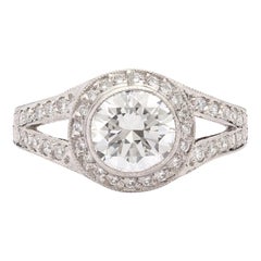 Platinring, GIA 1,22 Karat E/VS1 runder Brillant Diamant