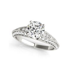 GIA 1,22ct Runder Solitär & Kanal Messer-Kante  Diamantring