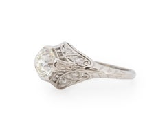 Platin-Verlobungsring, GIA 1.23 Karat Art Deco Diamant
