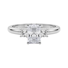 GIA 1,23ct Radiant 3-Stone Passato, presente e futuro  Anello con diamante