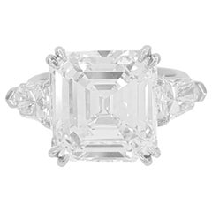 GIA 12.48 Carat Square Emerald Diamond Flawless Platinum Ring