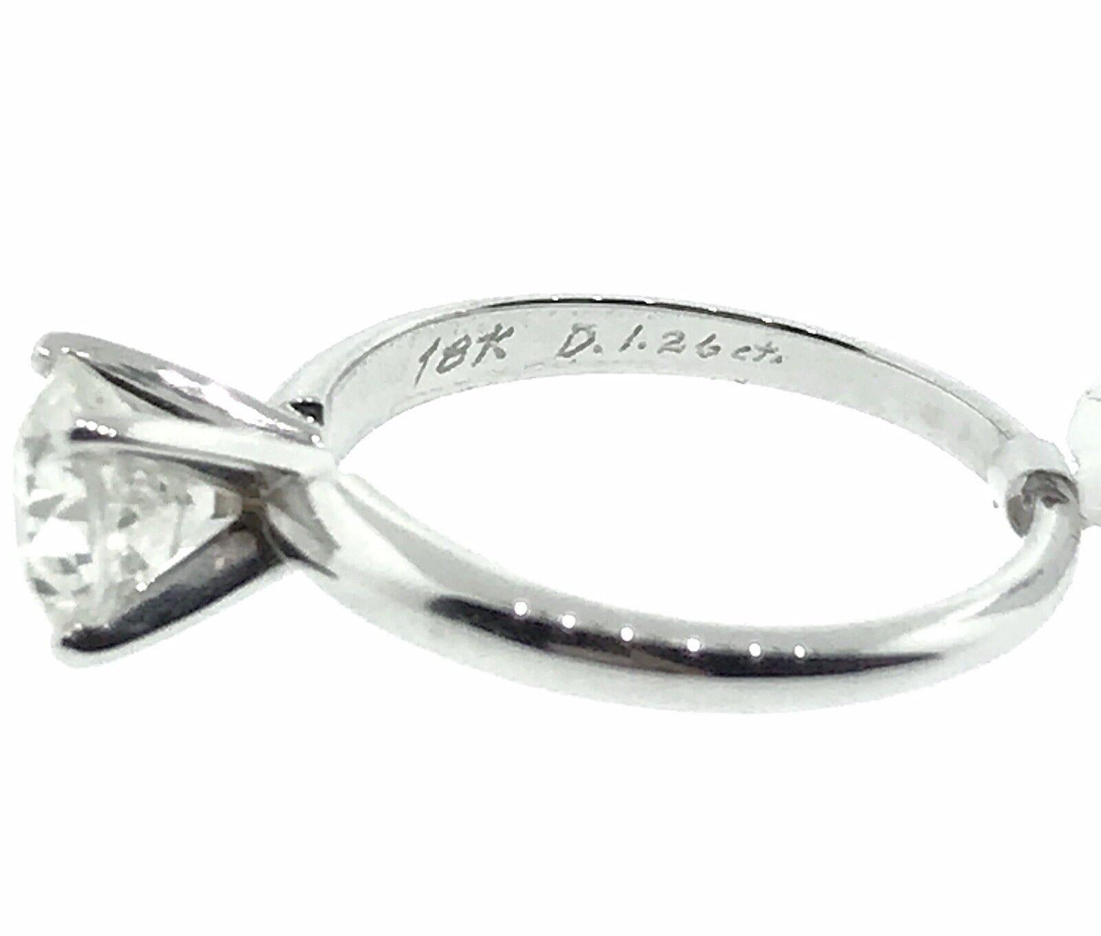 Women's GIA 1.26 carat K-VS1 Old European Cut Diamond Solitaire Ring in 18k White Gold For Sale