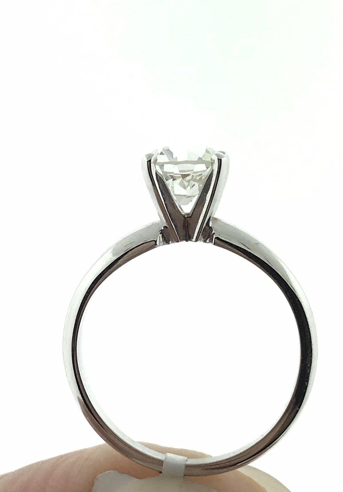 GIA 1.26 carat K-VS1 Old European Cut Diamond Solitaire Ring in 18k White Gold For Sale 2