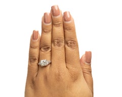 GIA 1.27 Carat Total Weight Art Deco Diamond Platinum Engagement Ring