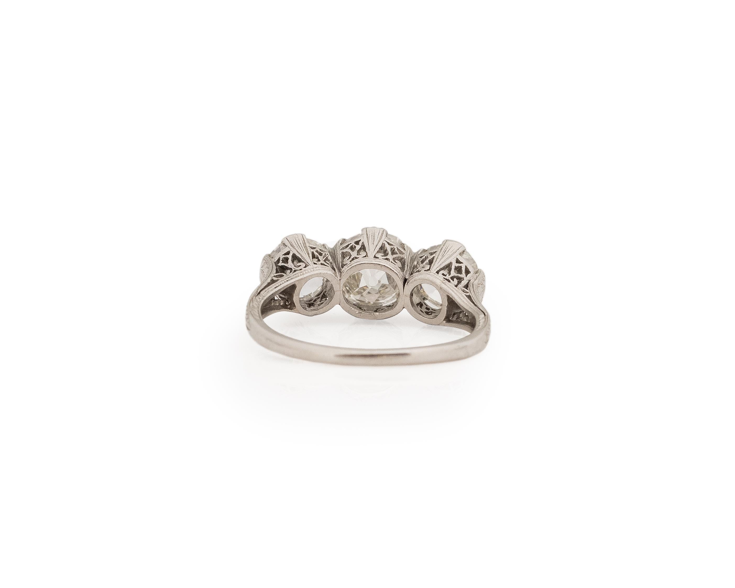 GIA 1.28 Carat Art Deco Diamond Platinum Engagement Ring For Sale 3