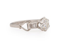 GIA 1,29 Karat Art Deco Diamant Platin Verlobungsring