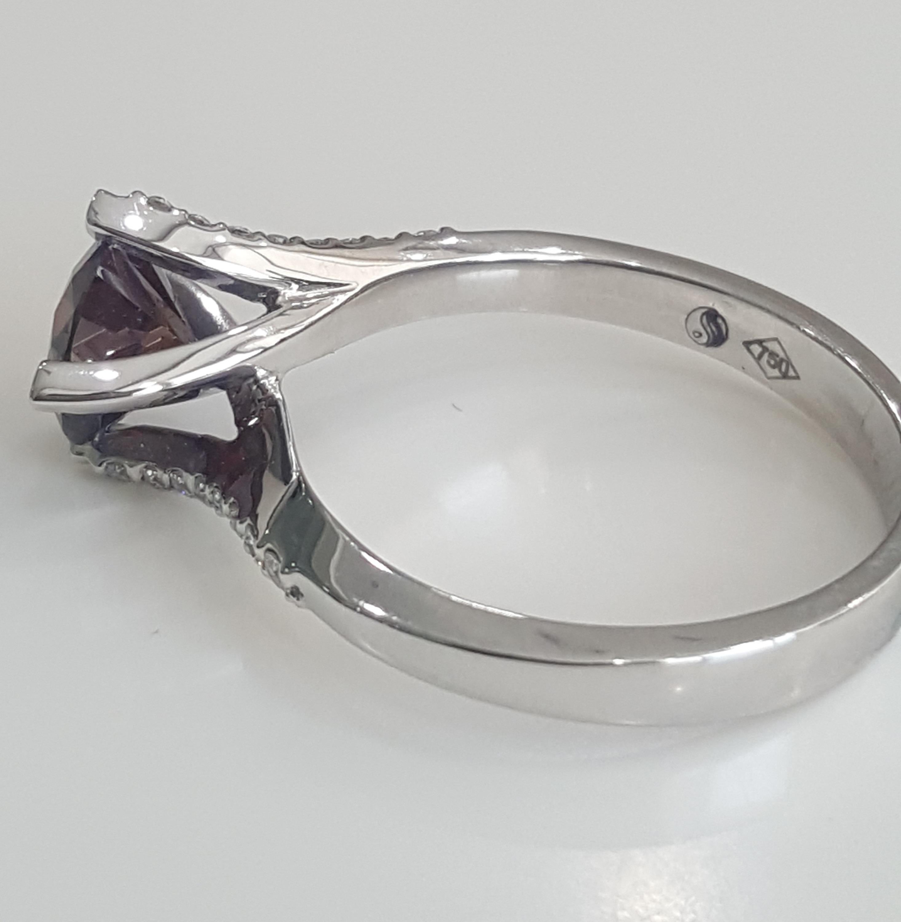 Round Cut GIA 1.29 Carat Natural Fancy Dark Orange Brown Diamond Engagement Ring. 