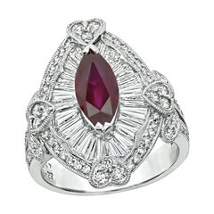 GIA 1.29ct Burma Ruby 1.47ct Diamond Ring
