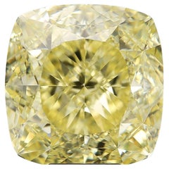 GIA 12ct Fancy Intense Yellow Cushion Diamond Loose or Set in Solitaire Ring