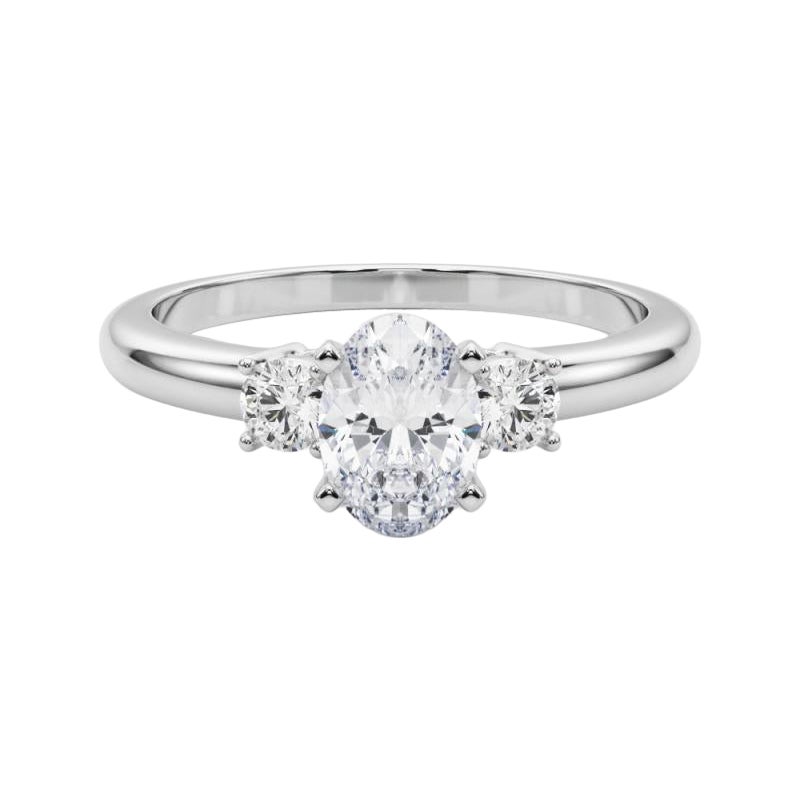 GIA 1,2ct Oval 3-Stone Passato, presente e futuro  Anello con diamante